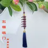 Colgante para Coche de Arena Púrpura Dorada de Alto Contenido, Colgante de Loto de Cinabrio, Joyería con Colgante de Cinabrio, Colgante para Bolso del Año del Zodiaco al por Mayor