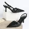 Nuevas Sandalias de Moda Europeas y Americanas con Punta Cerrada, Tacones de Aguja Elegantes y con Estilo, Zapatos de Tacón Alto de Boca Baja