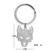 Llavero de acero inoxidable con cabeza de lobo dominante de hip-hop transfronterizo, colgante de cabeza de lobo de animal del bosque, colgante de coche al por mayor