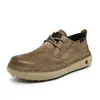 Sapatos Casuais Masculinos Artesanais de Pele de Porco Fosca, Venda Quente na Amazon Transfronteiriça, Couro Genuíno Couro Macio Respirável Bico Largo Pé Largo
