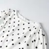 Ropa de mujer transfronteriza al por mayor 2026 otoño nuevo diseño de moda Vestido de manga corta con estampado de lunares franceses