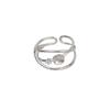 Anillo Abierto de Plata S925 para Mujer Anillo para Live Ajustable Talla 6-8 Perla Accesorios DIY Soporte Vacío 169