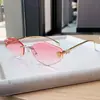 Nueva Tendencia Gafas de Sol de Moda sin Montura Metálica con Diamantes Gafas de Sol para Mujer Europeas y Americanas Transfronterizas Gafas de Sol Nuevas de Moda