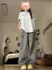 Jeans Bordados Lavados para Perros Talla Grande mm 2025 Nuevos Pantalones Rectos de Pierna Ancha de Cintura Alta Sueltos para Mujer Americana