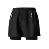 Pantalones cortos de natación deportivos populares para hombre, de doble capa, para correr y fitness transfronterizos, corte holgado, talla grande y diseñados para prevenir momentos embarazosos en el agua.