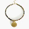 Lele Jewelry Concha de Sol Pájaro Cuerda de Aislamiento de Nylon Collar de Acero Inoxidable No se Desvanece Estilo Bohemio Costero