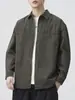 Ropa para Hombre Fengshe / Nueva Camisa Casual Holgada de Manga Larga Estilo Retro Japonés para Primavera y Otoño Chaqueta de Trabajo Americana