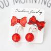 Clip para Oreja para Niños Sin Agujeros en la Oreja Diamante de Color Colgantes de Cuentas Aretes de Borla Aretes Decorativos para Niñas Un Precio Empaque Separado