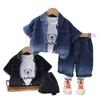 Elegantes Novedades Verano 2025 Moda Infantil Niños Conjunto de Tres Piezas Estilo Ropa de Trabajo Elegante Manga Corta Venta al por Mayor Estilo Ligero de Moda