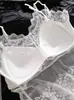 Camisola Sexy Sem Costas de Renda para Mulheres com Bojos Embutidos, Pode Ser Usada como Roupa Externa, Roupa Íntima Camada Base Anti-Exposição