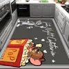Alfombra Suave de Caucho con Dibujos Animados de Comida Corriendo y Barro de Diatomeas, Alfombra para Piso de Cocina, Impermeable, Resistente al Aceite, Antideslizante, Borrable, Alfombra sin Lavado, Felpudo
