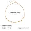 Collar Taina Europeo y Americano de Acero Inoxidable Lujo Ligero de Alta Gama Cadena Lisa para Mujer Cadena para Clavícula de Acero de Titanio con Cuentas Redondas Joyería Popular Transfronteriza