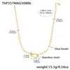 Nuevo Pulsera de Cadena para Clavícula de Acero Inoxidable Resistente con Perlas y Conjunto de Joyería con Corazón Irregular Chapado en Oro Real de 18K de Meli