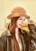 Sombrero de Pescador de Felpa de Pelo de Conejo para Mujer, Estilo Coreano Versátil de Alta Gama para Otoño e Invierno, Sombrero de Cubo para Circunferencia de Cabeza Grande, Sombrero de Cubo de Invierno