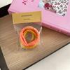 Paquete de 3 ~ Anillos de toalla de color caramelo con degradado, accesorios para el cabello a cuadros de alta elasticidad, simples y fuertes, con cola de caballo tipo Joker