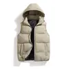 Colete Quente Outono/Inverno 2026 Gilet de Algodão com Capuz Removível Jaqueta Masculina de Cor Sólida
