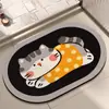 Alfombra de Piso Antideslizante Absorbente de Agua de Caucho Natural Linda de Mascota de Dibujos Animados Absorbe el Agua al Instante para Cocina, Baño y Alfombra de Habitación