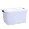 Caja de Almacenamiento de Plástico Engrosada Transparente para el Hogar y el Coche con Tapa Caja de Almacenamiento Grande para Ropa, Colchas, Juguetes