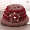 Boina cálida de otoño e invierno para mujeres mayores, sombrero de abuela moderno y grueso, sombrero tipo cubo de terciopelo dorado