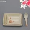 Melamina tipo porcelana vajilla de resina de melamina plato de hierba de otoño/hotel engrosado plato redondo de fruta de 8 pulgadas plato hondo redondo plato redondo