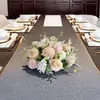 Mesa Redonda de Comedor para Hotel con Flores en el Centro, Mesa Redonda de Restaurante Flores en Mesa, Decoración de Banquete, Arte Floral, Decoraciones de Mesa para Sala de Conferencias, Flores
