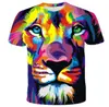 2026 Nueva Amazon AliExpress Camiseta Holgada con Estampado Digital 3D para Hombre Animal Nuevos Patrones Europeos y Americanos