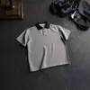 Camisa Polo Patchwork Pied-de-Poule Manga Curta Masculina Verão Estilo Old Money Estilo Coreano Camiseta de Manga Meia-Manga Top com Gola Retro Americano