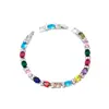 Acessórios de Verão Multicor, Pulseiras Simples de Zircônia Que Não Desbotam, Joias Femininas, Joia de Mão com Zircônia Colorida, Atacado em Estoque