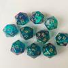 Dados DND corriendo D20 cielo estrellado mágico camaleón 10 juegos de nuevas fuentes digitales empaquetadas transfronterizas
