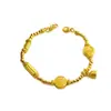 Loja de Ouro Mesmo Estilo Pulseira da Fortuna Cinco Vias Cor Dourado Areia para Mulheres, Joia Retro Fashion Versátil e Única