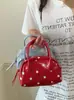 Bolso de Hombro Nuevo de un Solo Hombro Estilo Celebridad de Internet Moda Versátil Gamuza Lunares Bolso Bowling Estilo Coreano Moda Bolso de Axila para Mujer