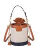 Bolso de Cubo de Mano de Color Contrastante para Mujer 2026 Nuevo Estilo Transfronterizo Moda Trendy del Sudeste Asiático Bolso Cilíndrico Bolso de Hombro Único Cruzado