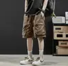 250526001Pantalones Cortos de Trabajo de Verano para Hombre, Pantalones Cortos de Cinco Puntos Estilo Montaña, Pantalones Cortos Casuales de Secado Rápido con Sensación de Hielo para Jóvenes