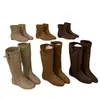 Botas de tornozelo femininas Birkenstock, novo estilo outono e inverno, com aumento interno de altura, bico redondo, sola plana, emagrecedoras e design de bota cowboy western