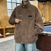 Chaqueta de cuero PU para hombre con hebilla de avión de metal, abrigo con cuello alto, nueva chaqueta de cuero de otoño e invierno, top retro de alta costura, ropa de hombre tie-dye