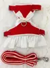 Coleira tipo colete para Gato e Cachorro, Arnês Anti-Fuga para Cães Pequenos, Bichon Frise, Lanches Pomeranian, Roupas Vestido Princesa