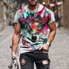 Transfronteiriço quente novo t-shirt dos homens para mapear personalizado estilo europeu e americano 3D digital tatuagem impressão jaqueta manga curta atacado