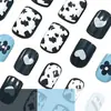 Modelo de Comercio Exterior Más Vendido: Uñas Postizas Cuadradas Cortas Frescas de 24 Piezas, Versátiles y Elegantes, con Diseño de Estampado de Vaca, Corazones y Flores al por Mayor