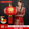 Tecido Grosso Lanterna de Casamento Menino Dourado e Menina Dourada Dupla Felicidade para Festival da Primavera Entrada de Varanda Haste Longa Veludo Decorações Festivas Estilo Chinês