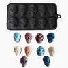 Molde de silicona para cubitos de hielo con forma de calavera transfronterizo en stock, bandeja de hielo, molde de silicona, molde para dulces de chocolate de Halloween