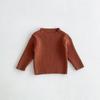 Suéter de Ropa Infantil Estilo Coreano para Niños de Cuello Alto Medio Rayas en Axila Unisex Ajustado Elástico Top Versátil Camisa de Punto Base