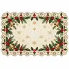 2027 Nuevo Mantel Individual de Encaje Navideño Mantel Hueco Decoración de Mesa Festiva Accesorios para el Hogar