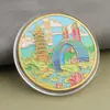 Monedas conmemorativas de ciudades, recuerdos turísticos, monedas coloridas en relieve con paisajes arquitectónicos de Beijing, Shanghái y Nanjing, monedas conmemorativas coleccionables