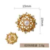 Botones huecos de aleación con perlas, cosidos a mano con pedrería, botones vintage para abrigos, botones decorativos para manualidades de ropa, suministro directo de fábrica