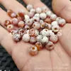Cuentas Redondas de Ágata Roja y Blanca con Agujero Grande, Cuentas de Ágata Imitación Antigua para Ábaco, Cuentas Espaciadoras, Cuentas para Accesorios de Joyería
