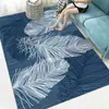 Alfombra de Sala de Estar Exclusiva Transfronteriza, Manta Retro con Estampado de Plumas para Mesa de Café, Alfombrilla Completa de Área Grande para Piso, Manta Lavable para Mesita de Noche