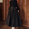 Falda Avenem/Elegante de Cintura Alta/Retro Slim Plisada Falda Paraguas Midi Línea A Tutú Otoño