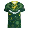 Gráfico de Canguru Australiano Impressão Digital 3D Transfronteiriça Nova Camiseta Masculina de Manga Curta Venda Direta da Fábrica Fornecimento