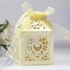 Caja de dulces con forma de corazón para bodas transfronterizas, con láser hueco, para chocolate, fábrica al por mayor