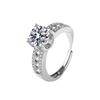 Venta en Vivo Celebre en Línea Anillo de Zirconia Brillante de Ocho Corazones y Ocho Flechas para Mujer 2 Quilates Diseño Avanzado de Toro Anillo de Dedo